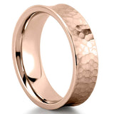 Classic Hammered Wedding Band for Men's in Solid Gold 6