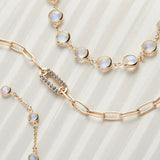 Round Moonstone Lab Made Diamond- June Birthstone Choker Necklace 8