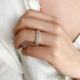 Stunning 3.8 TCW Oval Moissanite Stones Full Eternity Wedding Bands 6
