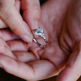 Stunning 1.0 - 2.0 CT Oval Moissanite Engagement Ring with Cluster Design 4