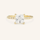 Stunning 1 CT Princess Moissanite Engagement Ring With Pave Design 1
