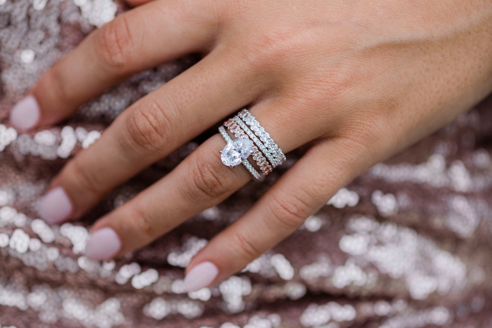 Round Cut Cubic Zirconia in 925 Sterling Silver Ring 5