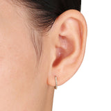 Round Cut Cubic Zirconia in 925 Sterling Silver Earrings 9