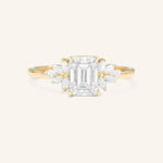 Stunning 1 CT Emerald Moissanite Engagement Ring With Cluster Design 1