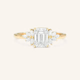 Stunning 1 CT Emerald Moissanite Engagement Ring With Cluster Design 1