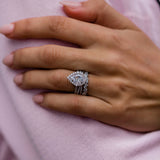Pear Cut Halo Style Cubic Zirconia in 925 Sterling Silver Ring 4