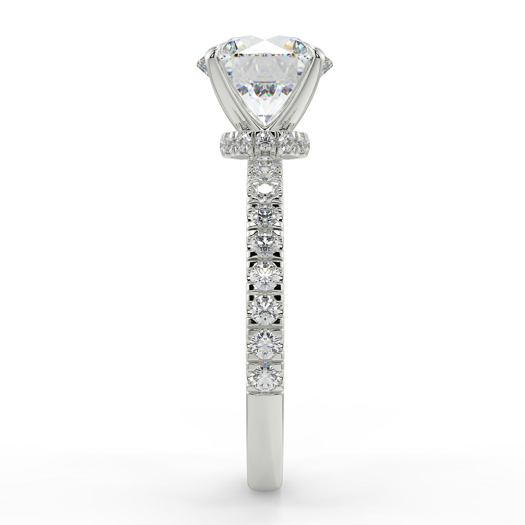 Stunning 2.0 CT Round Moissanite Engagement Ring with Pave Design 7