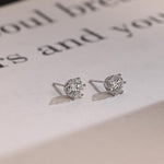 0.70 TCW Round Cut Moissanite Stud Earrings in Gold 8