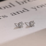 0.70 TCW Round Cut Moissanite Stud Earrings in Gold 8