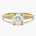 Stunning 1.0 CT Round Moissanite Engagement Ring with Pave Design 1