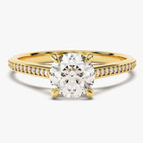 Stunning 1.0 CT Round Moissanite Engagement Ring with Pave Design 1
