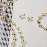 Round Moonstone Lab Made Diamond- June Birthstone Choker Necklace 3