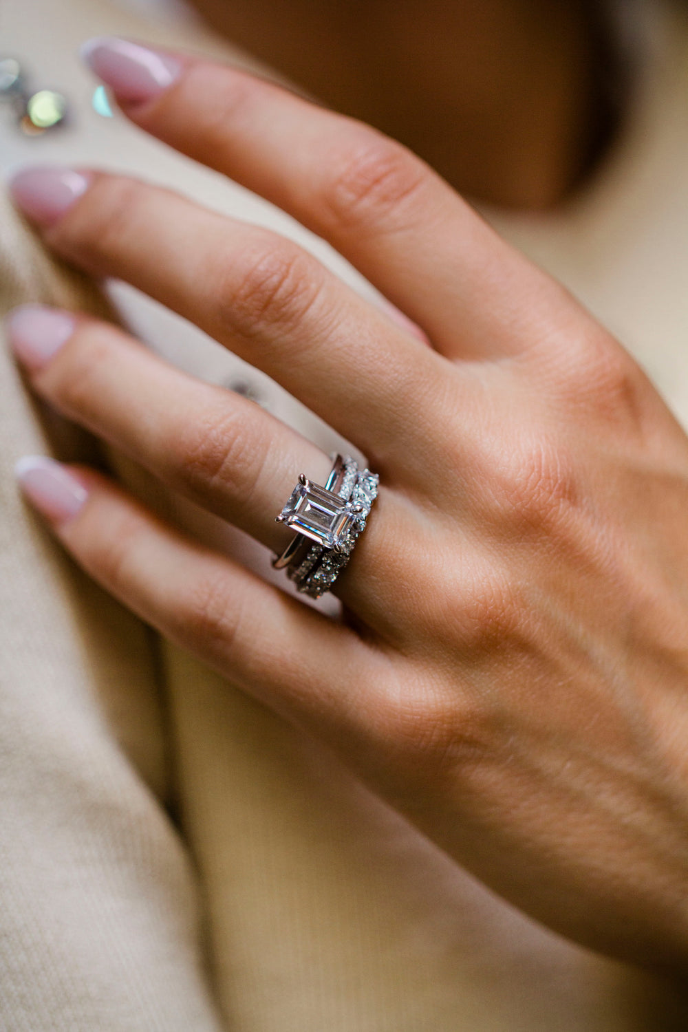 Emerald Cut Solitaire Style Cubic Zirconia in 925 Sterling Silver Ring 4