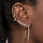2.0 TCW Round Cut Moissanite Large Hoops Earrings in Gold 7