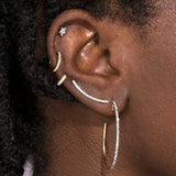 2.0 TCW Round Cut Moissanite Large Hoops Earrings in Gold 7