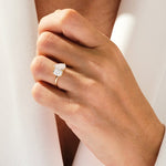 Stunning 2.50 TCW Pear & Emerald Moissanite Engagement Ring 7