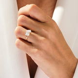 Stunning 2.50 TCW Pear & Emerald Moissanite Engagement Ring 7