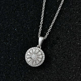 Round Cut Cubic Zirconia in 925 Sterling Silver Necklace 3