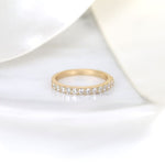 Stunning 0.48 TCW Round Moissanite Stones Half Eternity Wedding Bands 1