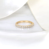 Stunning 0.48 TCW Round Moissanite Stones Half Eternity Wedding Bands 1