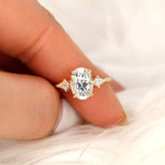 Stunning 2.5 CT Oval Moissanite Engagement Ring with Three Stone Design 8
