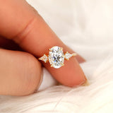 Stunning 2.5 CT Oval Moissanite Engagement Ring with Three Stone Design 8