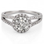 Stunning 1.0- 2.0 CT Round Moissanite Engagement Ring with Halo & Split Shank Design 3