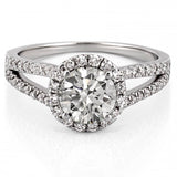 Stunning 1.0- 2.0 CT Round Moissanite Engagement Ring with Halo & Split Shank Design 3