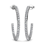 Round Cut Cubic Zirconia in 925 Sterling Silver Earrings 5