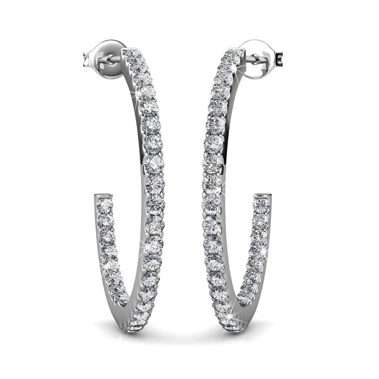Round Cut Cubic Zirconia in 925 Sterling Silver Earrings 5