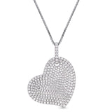 Round Cut Cubic Zirconia in 925 Sterling Silver Necklace 4