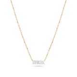 0.40 CT Baguette Moissanite Diamond Bar Pendant Necklace in Solid Gold 2