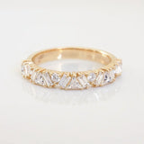 Stunning 0.4 TCW Baguette, Round & Trillion Moissanite Stones with Half Eternity Wedding Bands 1
