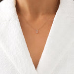 Round Cut Cubic Zirconia in 925 Sterling Silver Necklace 4