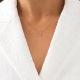 Round Cut Cubic Zirconia in 925 Sterling Silver Necklace 4