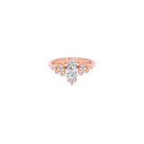Stunning 1.50 CT Marquise Moissanite Engagement Ring with Cluster Design 1