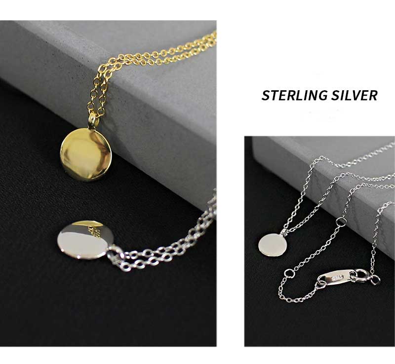 Round Cut Cubic Zirconia in 925 Sterling Silver Necklace 9