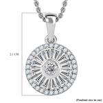 Round Cut Cubic Zirconia in 925 Sterling Silver Necklace 7