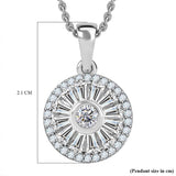 Round Cut Cubic Zirconia in 925 Sterling Silver Necklace 7