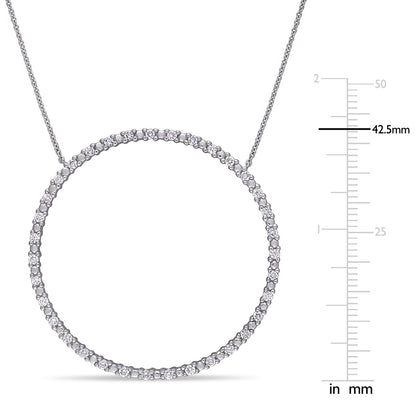 Round Cut Cubic Zirconia in 925 Sterling Silver Necklace 4