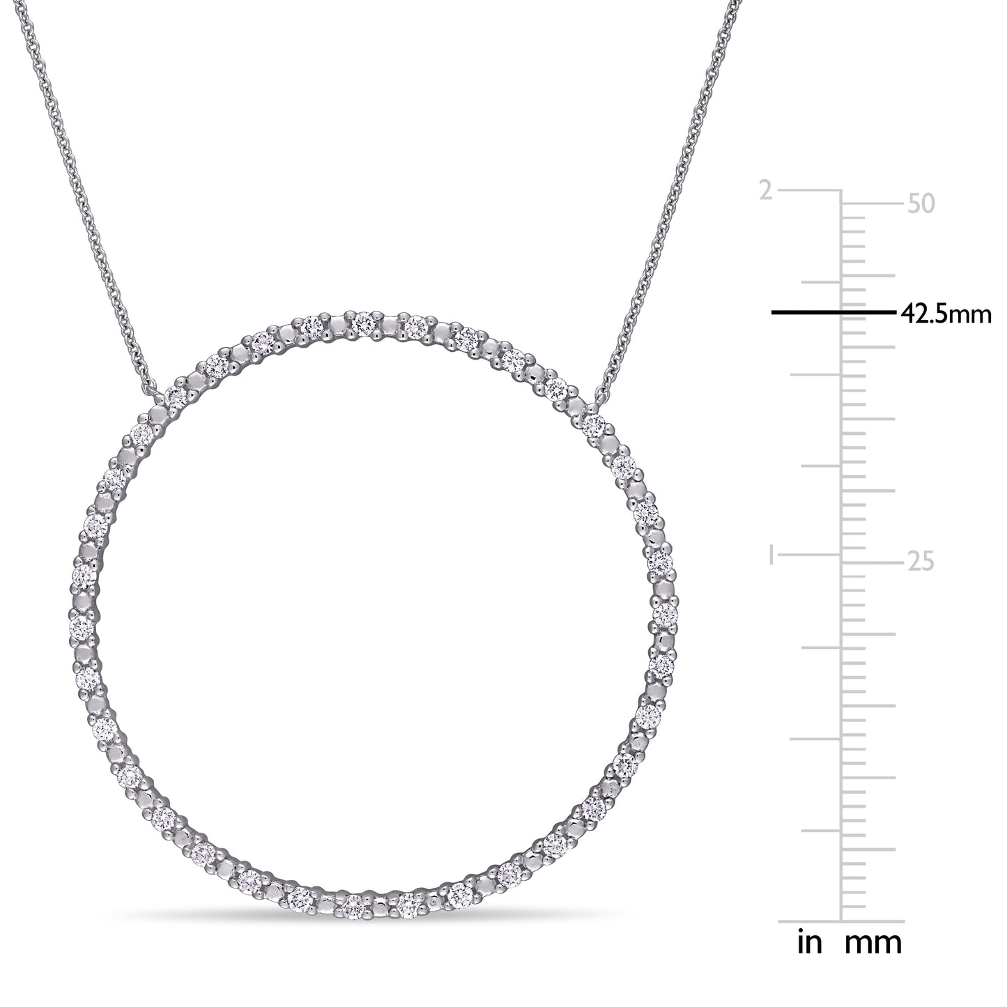 Round Cut Cubic Zirconia in 925 Sterling Silver Necklace 11