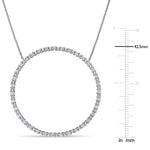 Round Cut Cubic Zirconia in 925 Sterling Silver Necklace 6
