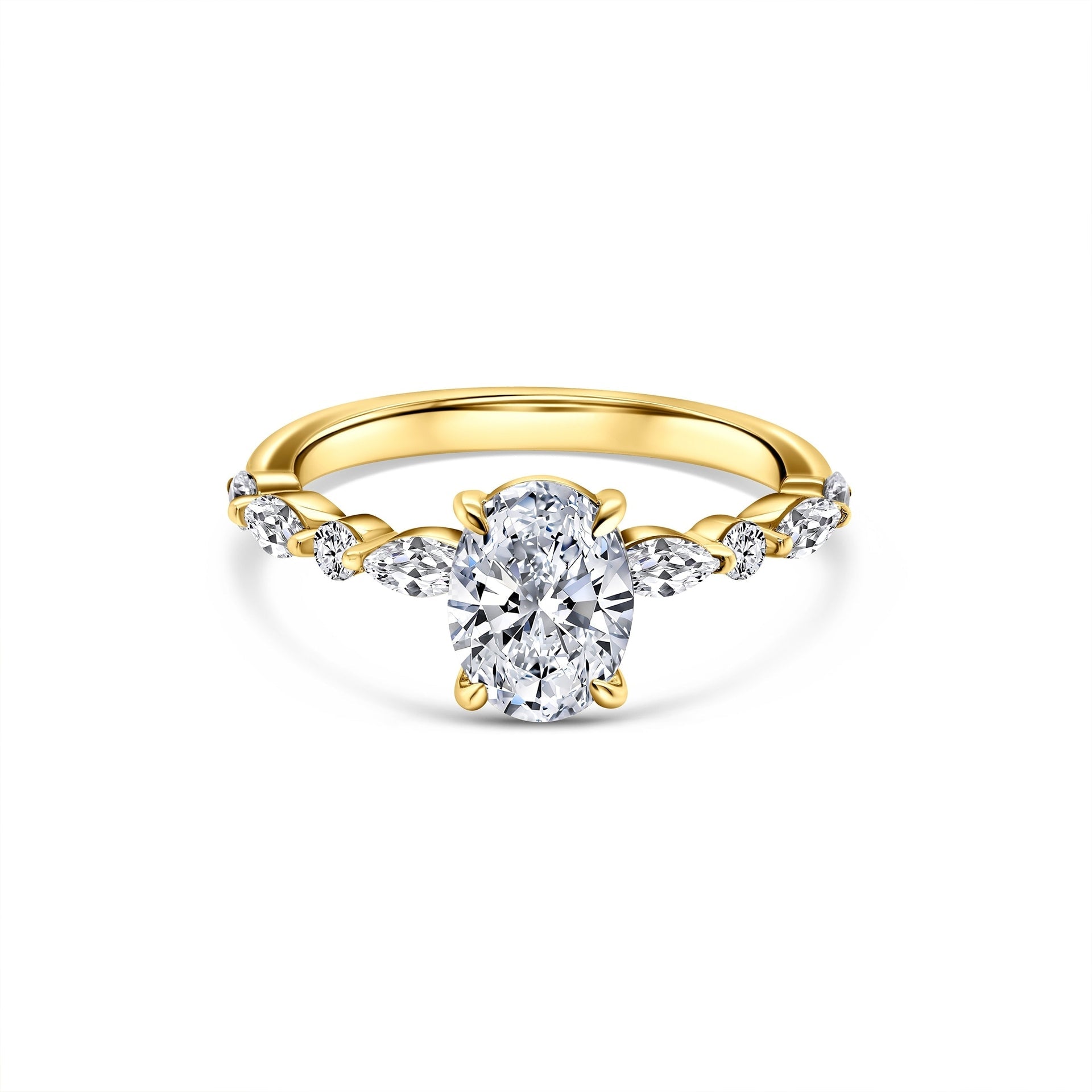 Stunning 1.5 CT  Oval Moissanite Engagement Ring in Pave Design 1