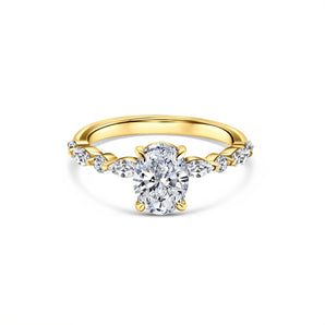 Stunning 1.5 CT  Oval Moissanite Engagement Ring in Pave Design