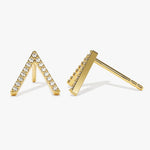 0.40 TCW Round Cut Moissanite Stud Earrings in Gold 1