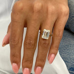 Stunning 5.0 CT Emerald Moissanite Engagement Ring with Solitaire Design 6