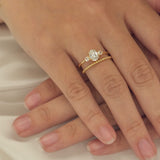 Stunning 1 CT Oval Moissanite Engagement Ring With Three Stone Design 10