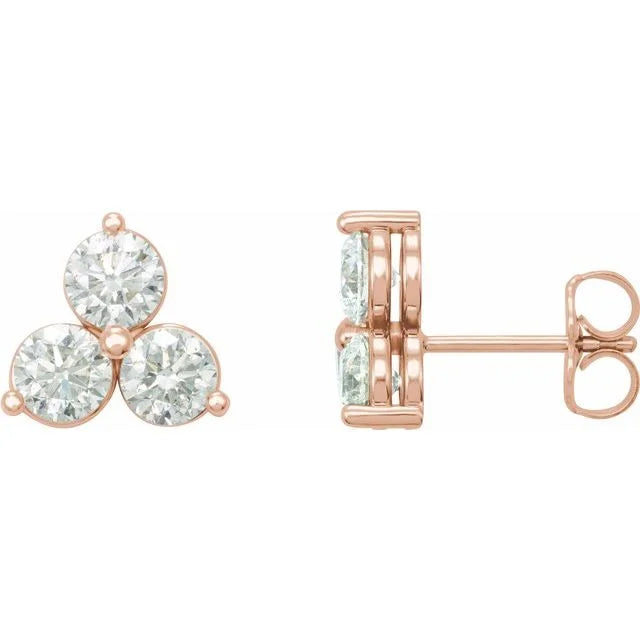 Classic 0.40 TCW Round Cut Moissanite Stud Earrings in Gold 2