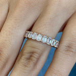 Stunning 3.98 CT Emerald Moissanite Stones Full Eternity Wedding Bands 3