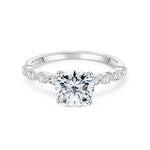 Stunning 1.5 CT Round Moissanite Engagement Ring with Pave & Hidden Halo Design 1